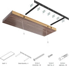 Large Floating Shelves for Wall Set of 2 Wooden Wall Shelves 30 in x 12.75 in x 2 in Room Decor Long Shelf with Invisible Wall Mount Bracket for Bedroom Kitchen Living Room Walnut
