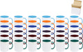 11oz White Ceramic Sublimation Coffee Mug in White Gift Box, 6 New Mixed Colors, Case of 36