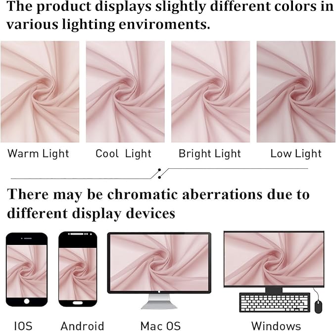 Blush Pink Sheer Curtains 96 Inches Long 2 Panels Set, Modern Farmhouse Decor - Image 5