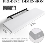 BAYKA Floating Shelves for Wall, 22.5 inches Wall Mounted Rustic Wood Shelves for Bathroom, Bedroom, Living Room, Floating Shelves for Books/Storage/Decor (White,Set of 3)