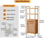 Laundry Hamper with 3 Tier Shelves & Tilt Out Basket, Laundry Baskets Organizer Hampers Bathroom Storage Shelf for Laundry Room, Bathroom, Guest Room (3-Tier Small)