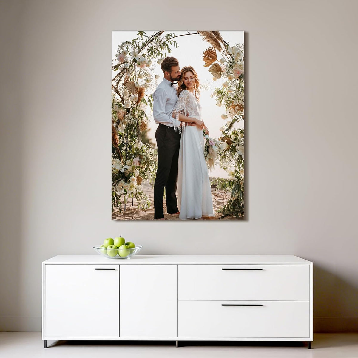 Custom Canvas Prints with Your Photos - Personalized Pictures Print, Customized Photo Gifts, Wall Art Poster Canvas Printing for Wedding, Family, Baby, Pets, Home Office Decor, Wrapped Frame