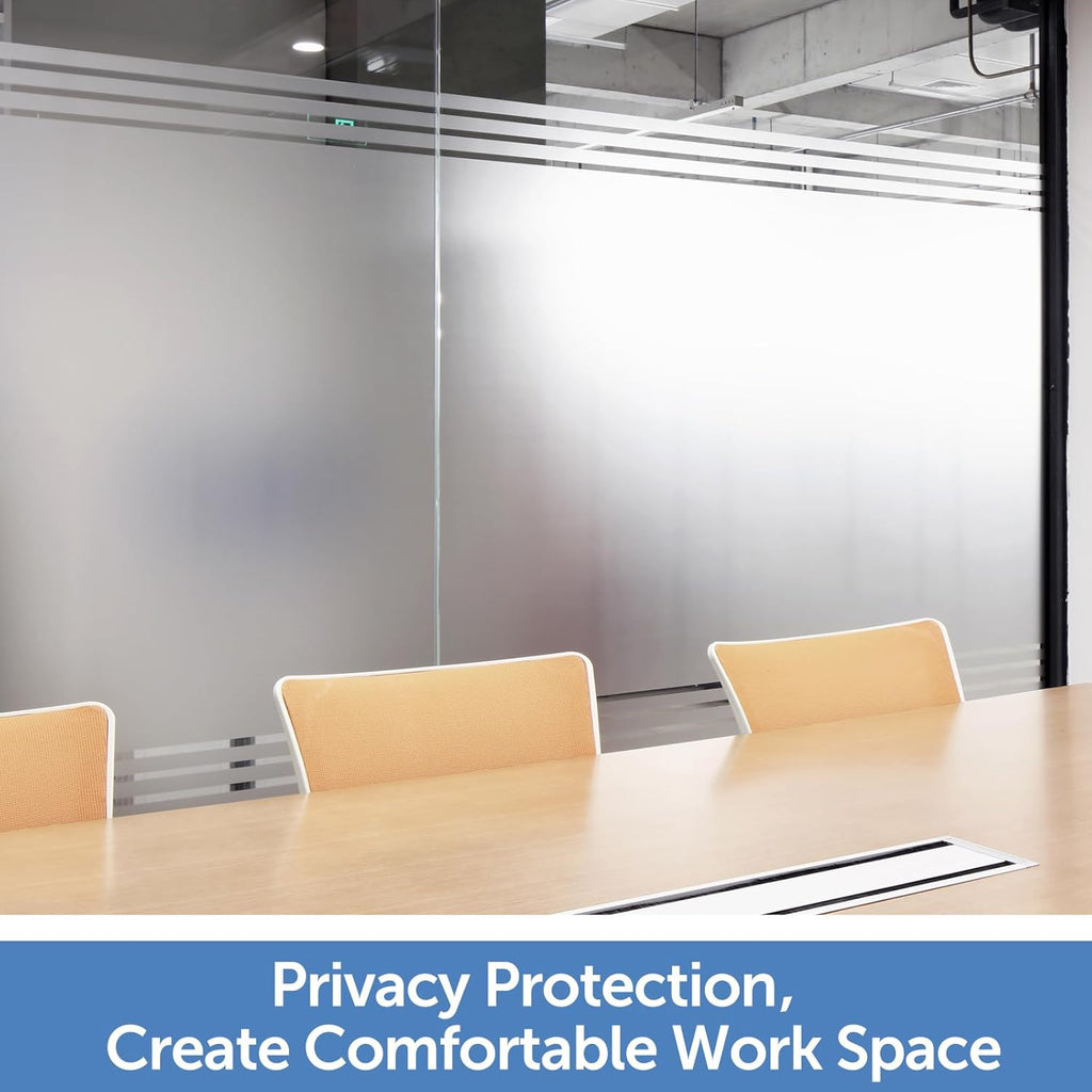 HIDBEA Frosted Window Privacy Film - Non Adhesive Static Cling Glass Stickers Sun UV Blocking Heat Control Door Covering Decals for Home Office, 23.6 x 78.7 Inch