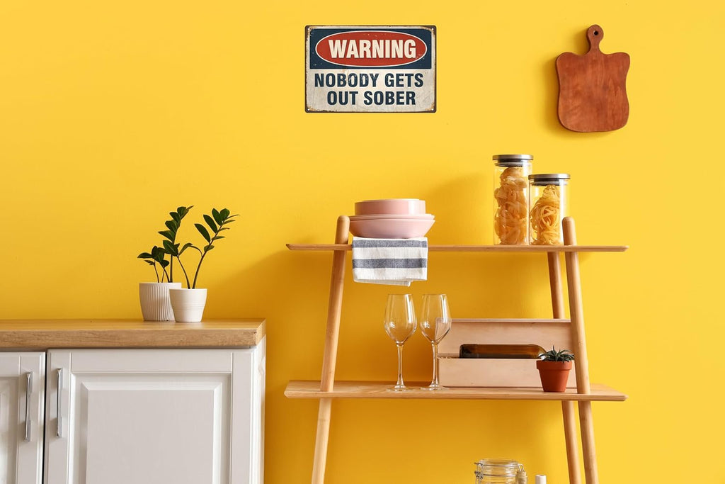 Vintage Tin Sign Retro Metal Funny Warning Signs for Home Decor Stylish Wall Art Plaques Gift for Bathroom Kitchen and Gothic Wall Decor in Every Room 12x8 in