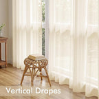 MIULEE Butter Cream Sheer Curtains 90 Inches Long 4 Panels 54 x 90 Inches | - Image 6