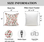 YOUR SMILE Christmas Red Classical Embroidery Jacquard Teal Leaf Pattern Square Decorative Throw Pillow Case Cushion Cover 18 x 18 inch