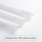 White Sheer Curtain 90 Inches Long 2 Panels Set, Solid Filmy Drapes - Image 6