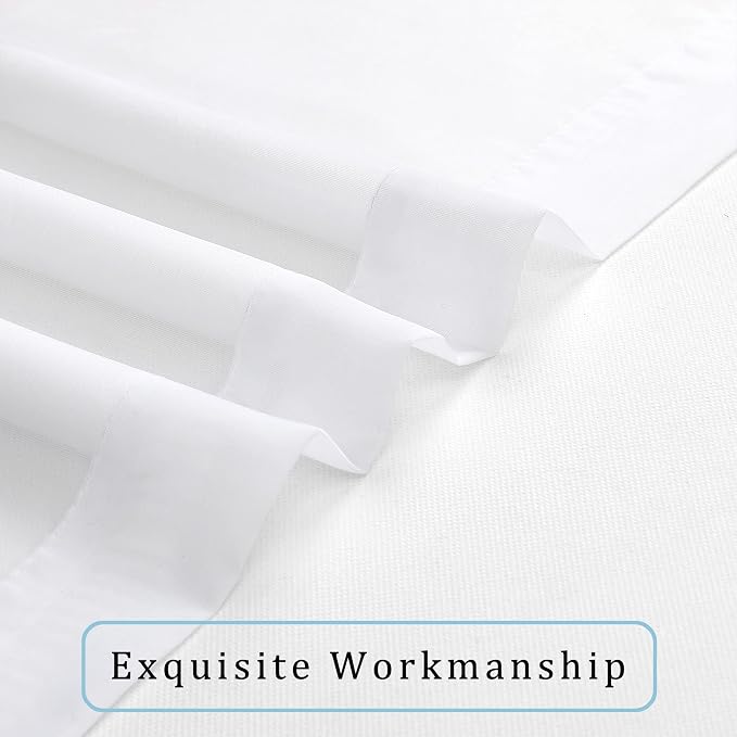 Sheer White Curtains, Sheer Curtains 63 inch Length 2 Panels Set, Rod Pocket - Image 4
