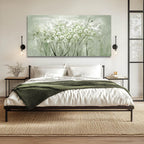 MLART99 Green and White Wall Art Home Decor Wildflower Wall Decorations Canvas Prints 29"x58" Nature Decor for Office Kitchen