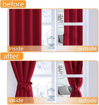 Short Blackout Curtains for Bedroom Christmas Red 38 x 45 Inch | Thermal - Image 4
