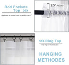 Sheer White Curtains Living Room 54 inches Long, Rod Pocket Curtain Sheers - Image 4