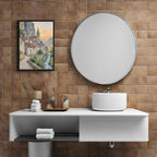 Small town scenery poster on the bank of the mountain stream is suitable for living room bedroom and office natural oil painting poster