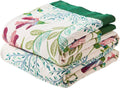 Boho Throw Blanket for Bed, 100% Cotton Soft Rustic Quilt Fall Blanket, 80" 90" Floral Printed Farmhouse Decor Bed Blankets, All Season Rustic Reversible Bohemian Throw Quilt