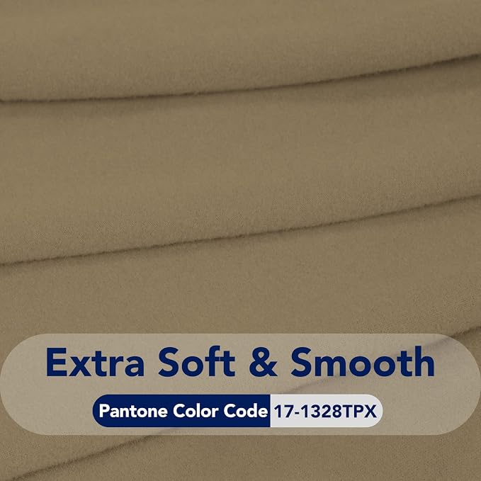 PureFit Stretch Oversized Couch Covers Fleece Sofa Slipcovers Tan | 1-Piece - Image 5