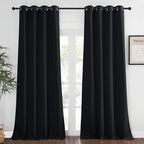 NICETOWN Blackout Black Curtain & Drape 90 inches Long by NICETOWN