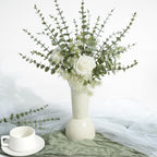 24Pcs Faux Eucalyptus Stems, 15" Artificial Eucalyptus Plants with White Frosted Coating, Fake Eucalyptus Decor Plastic Greenery Leaves for Wedding Bouquets Home Decor DIY Floral Arrangements