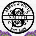 Custom Name Sign Initial Split Letter Monogram Sign Wedding Housewarming Gift