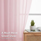 Blush Pink Sheer Curtains 78 Inches Long 2 Panels - Image 3