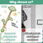 3D Cartoon Height Chart for Kids, DIY Growth Stickers, Removable Height Wall Chart for Kids Nursery, Bedroom, Bathroom