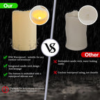 4" x 6" Large Outdoor Flameless Candles with Remote and Timer, Battery Operated Flickering LED Pillar Candles for Patio, Porch, Lantern, Ivory, Plastic, Pack of 1