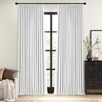 MIULEE White Pinch Pleated 100% Blackout Linen Curtains 40x84 Inches | Room by MIULEE