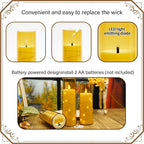 Flickering Flameless LED Candles,Battery Operated Candles 9 Pcs with Embedded Star String,Acrylic LED Pillar Candles with Remote,Suitable for Home Decoration to Create an Atmosphere（Gold）