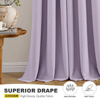 MIULEE Blackout Curtains for Bedroom 2 Panels 40 x 84 Inch Long Lilac | Thermal - Image 5