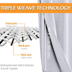 Room Darkening Curtains for Bedroom 2 Panels Greyish White, Energy Saving - Image 3