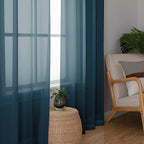 Simplebrand Dusty Blue Sheer Curtains 72 Inches Long 2 Panels - Image 5