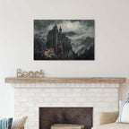 JFHCQJPK Vintage Castle Poster Dark Academy Victorian Gothic Castle Wall Art Poster Moody Mystical Art Print Suitable for Home Living Room Bedroom16x24in Frameless