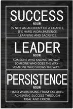 WYJZDZQ8 Success Leader Persistence Inspirational Poster Motivational Wall Art Motivation Canvas Prints Artwork for Office Modern Home Decor Painting Stretched and Framed Ready to Hang [12''Wx 18''H]