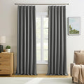 Grey Blackout 90 Inch Curtains 2 Panels, Energy Saving Sound Dampening Light by KEQIAOSUOCAI