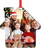Personalized Christmas Ornaments 2025, Wood Custom Photo Text Hanging Ornament Customized Christmas Tree Decorations Gift for Family, Kids, Friends, Couples, Wedding