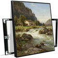 Vintage landscape rural scenery poster art farmhouse cottage wall decor living room kitchen quiet country stream suitable for bedroom bathroom