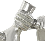 Deco 79 Ceramic Hands Decorative Sculpture Gripping Home Decor Statue, Accent Figurine 13" x 4" x 13", Silver