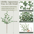 8Pcs Faux Eucalyptus Stems, 27" Artificial Eucalyptus Plants with White Frosted Coating, Fake Eucalyptus Decor Silk Greenery Leaves for Wedding Bouquets Home Decor DIY Floral Arrangements