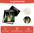 Artoid Mode Xmas Trees Snowflakes Black Merry Christmas Table Runner, Winter Seasonal Kitchen Dining Table Decoration for Home Party Decor 13x60 Inch