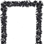 DearHouse 2 Pack Fall Maple Leaf Clearance, 5.9Ft/Piece Halloween Maple Foliage Garland Black Autumn Decor for Home Fireplace Party (Black)