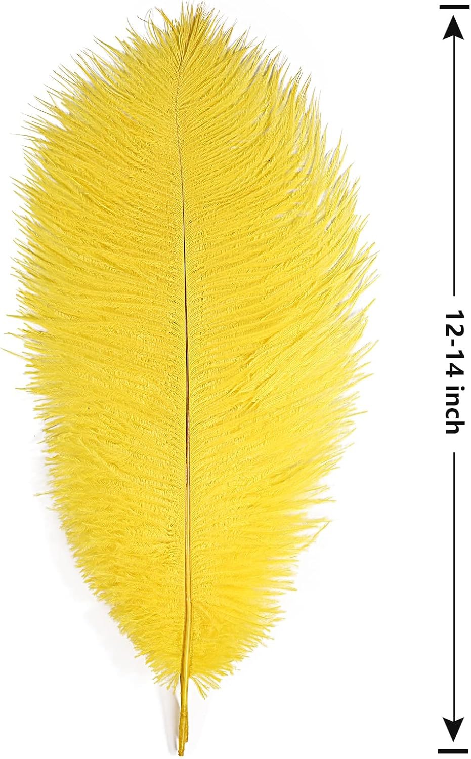 THARAHT Yellow Ostrich Feathers 12pcs Large Natural Bulk 12-14Inch 30cm-35cm for Wedding Party Centerpieces Halloween and Home Decoration Feathers