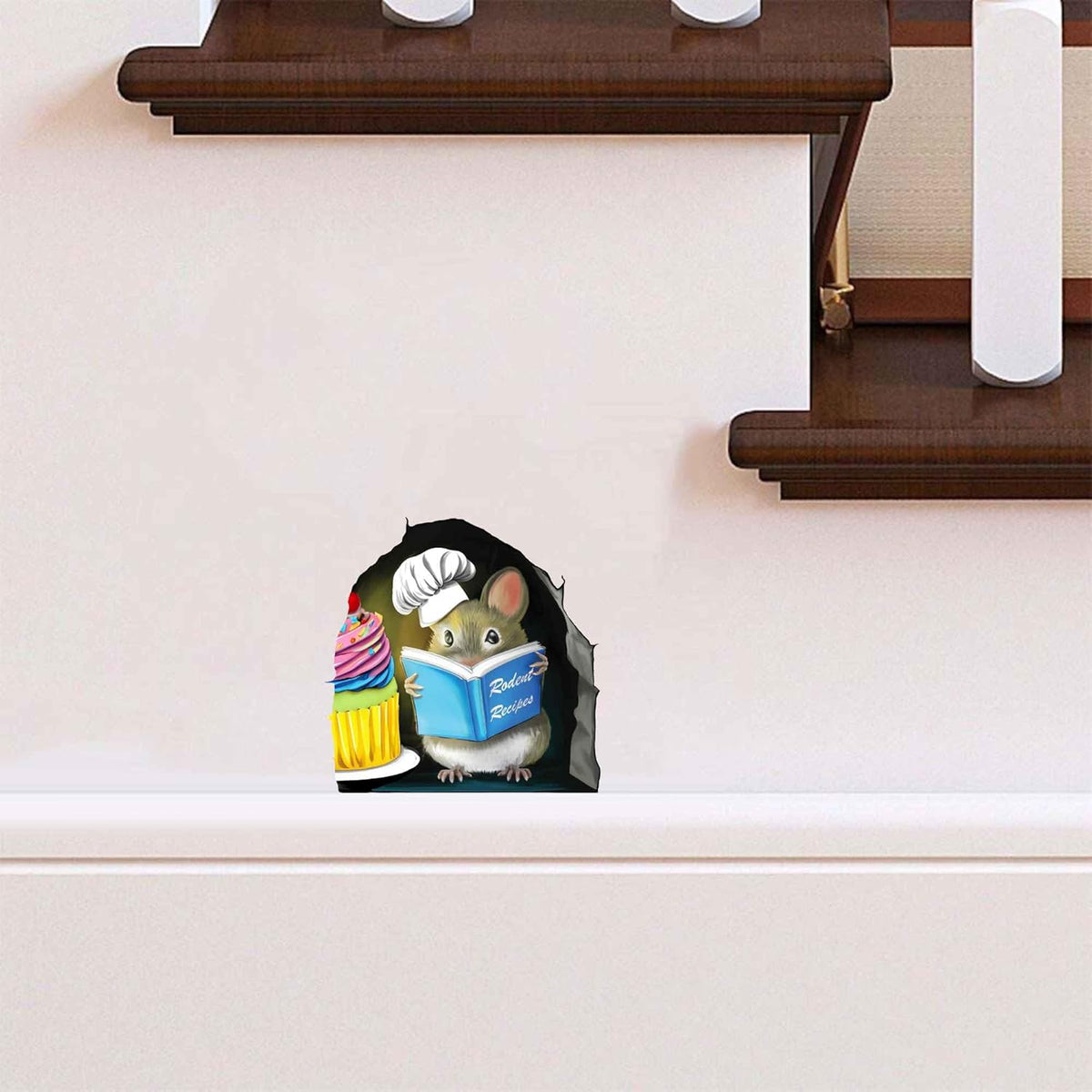 Adorable Pastry Mouse Reading Book Wall Sticker Decal – Kids Room, Classroom, Home Decor, Bookcase, Book Lover Gift, Children's Bedroom, Nursery, Cute Mouse, MICESTERPIECE