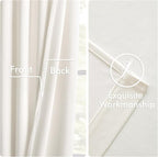 MIULEE Velvet Curtains 50W x 90L 2 Panels Ivory Blackout Curtains | Luxury - Image 6