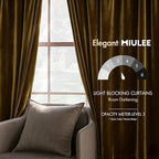 MIULEE Velvet Curtains 52x84 inches 2 Panels Gold Blackout Curtains | Luxury - Image 5