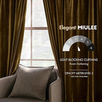 MIULEE Velvet Curtains 52x96 inches 2 Panels Gold Blackout Curtains | Luxury - Image 5
