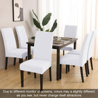 JQinHome 6 Pcs Dining Chair Slipcover,High Stretch Removable Washable Chair Seat Protector Cover for Home Party Hotel Wedding Ceremony (White)