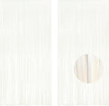White Party Streamers Decoration - GREATRIL Foil Fringe Backdrop for Daisy Groovy Birthdays/Anniversary/Graduations/Bridal Shower/Cocktail/Prom/Gala - 3.2ft X 8.2ft - 2 Packs