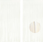 White Party Streamers Decoration - GREATRIL Foil Fringe Backdrop for Daisy Groovy Birthdays/Anniversary/Graduations/Bridal Shower/Cocktail/Prom/Gala - 3.2ft X 8.2ft - 2 Packs