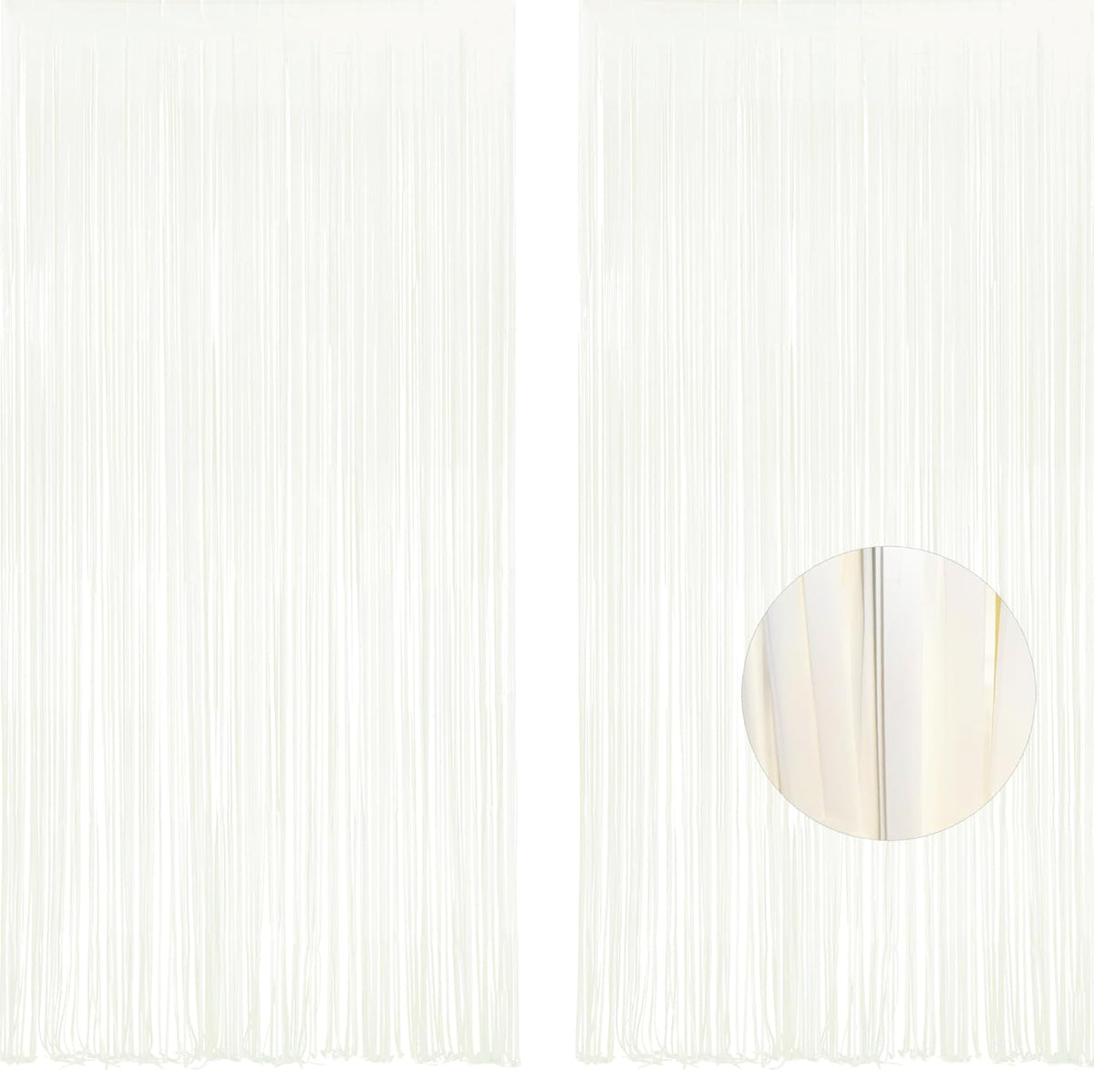 White Party Streamers Decoration - GREATRIL Foil Fringe Backdrop for Daisy Groovy Birthdays/Anniversary/Graduations/Bridal Shower/Cocktail/Prom/Gala - 3.2ft X 8.2ft - 2 Packs