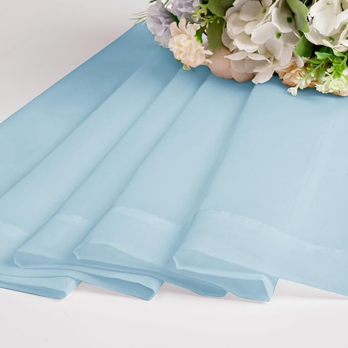 Chyhomenyc Sky Blue Sheer Curtains 108 Inches Long - Image 2
