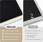 MIULEE Beige White 100% Blackout Short Curtains - Image 4