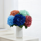 8Pcs Blue Fake Flowers Silk Hydrangea Artificial Flowers Bouquets Faux Hydrangea Stems for Home Table Centerpieces Wedding Party Decoration